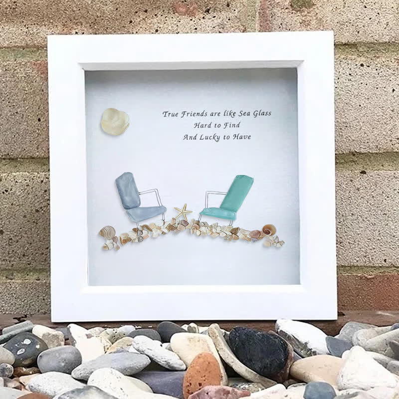 Beach Chairs Friends Sea Glass Framed Art - image 4