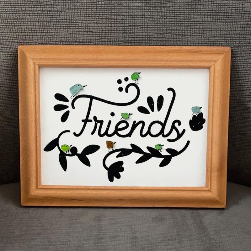Bird Friends Sea Glass Framed Art - image 5