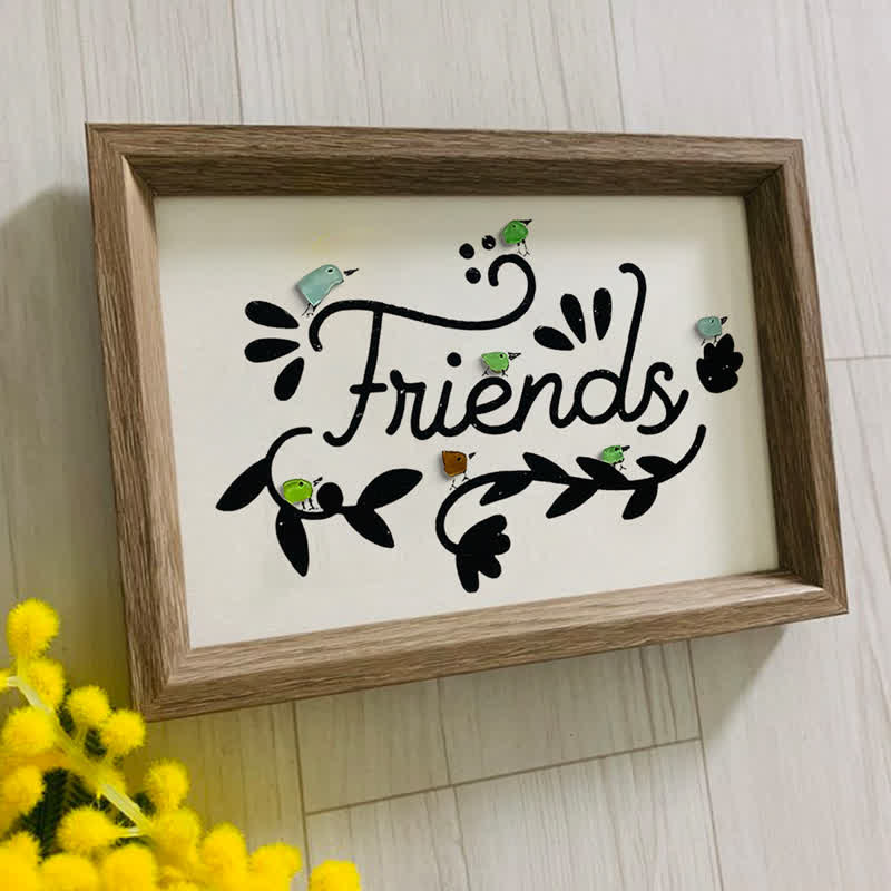 Bird Friends Sea Glass Framed Art - image 6