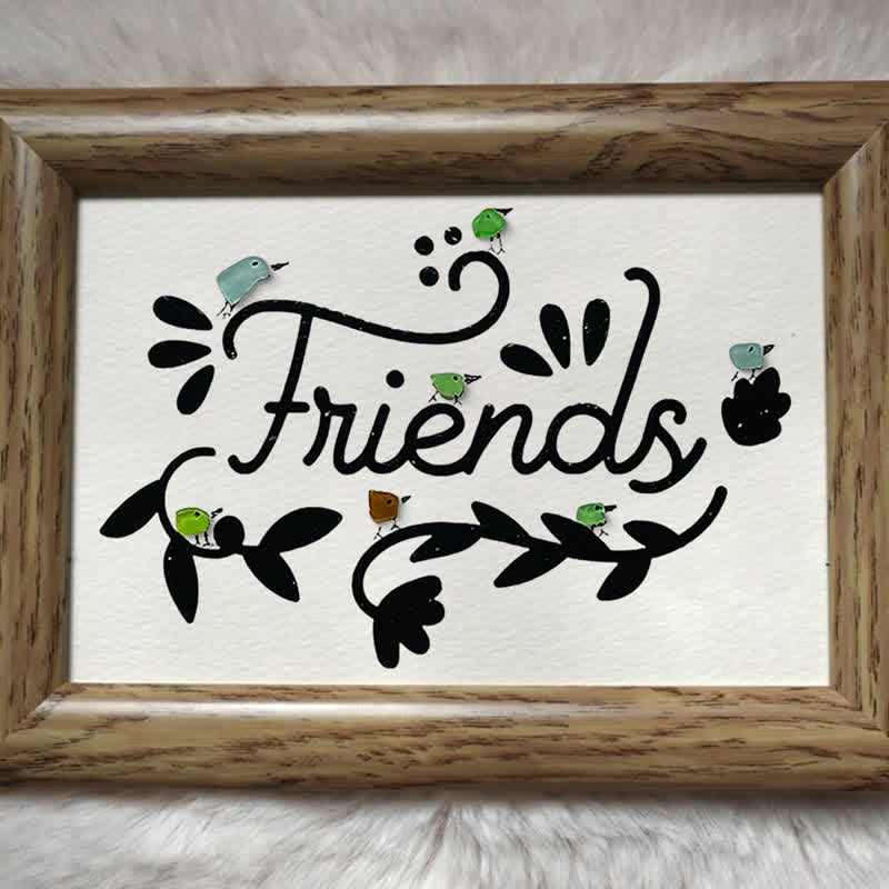 Bird Friends Sea Glass Framed Art - image 7