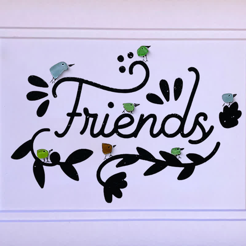 Bird Friends Sea Glass Framed Art - image 9