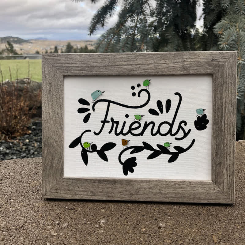 Bird Friends Sea Glass Framed Art - image 4