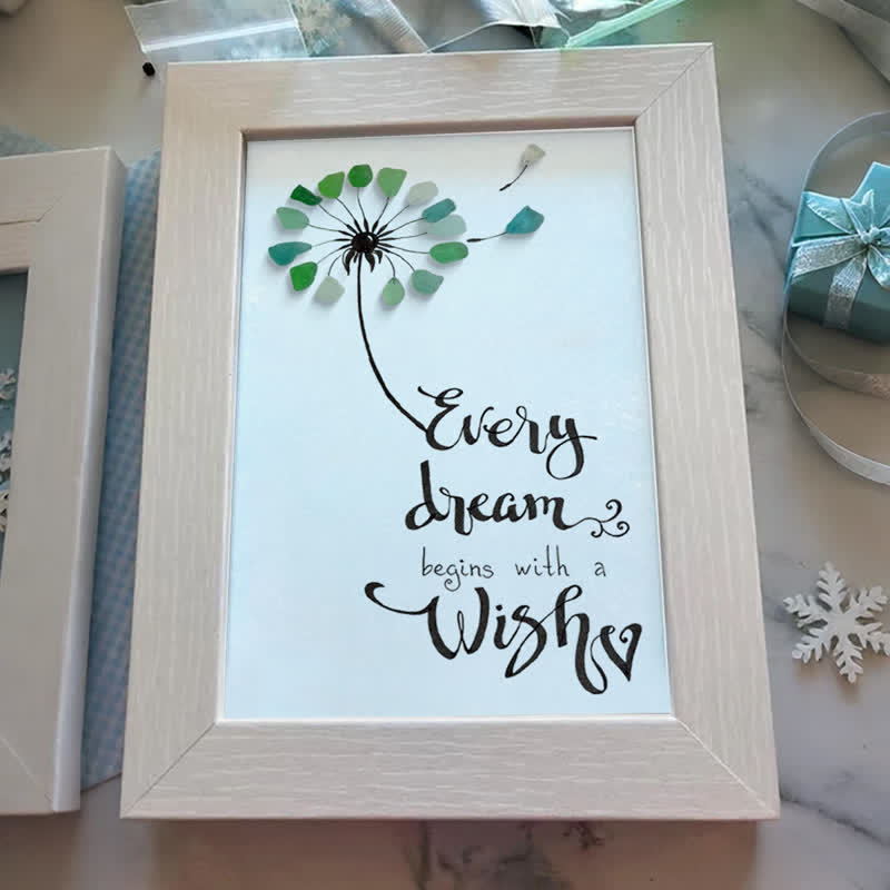 Every Dream Begins With A Wish Sea Glass Framed Art - image 7