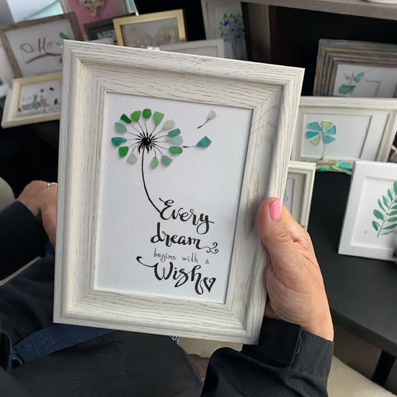 Every Dream Begins With A Wish Sea Glass Framed Art - image 3