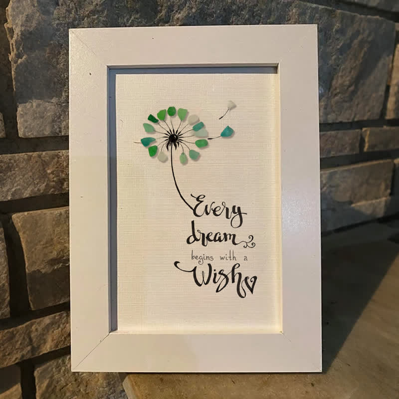 Every Dream Begins With A Wish Sea Glass Framed Art - image 0