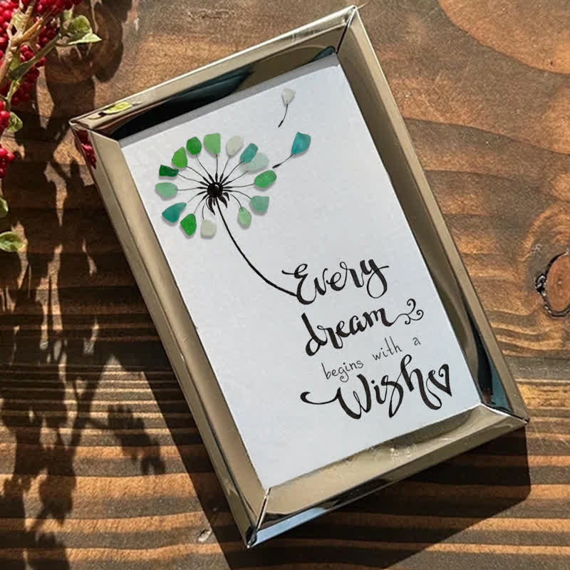 Every Dream Begins With A Wish Sea Glass Framed Art - image 6