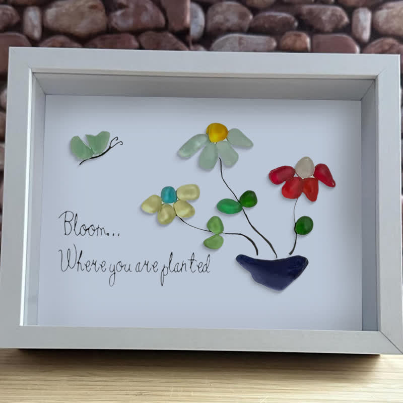 Bloom Where You Are Planted Sea Glass Framed Art - image 9