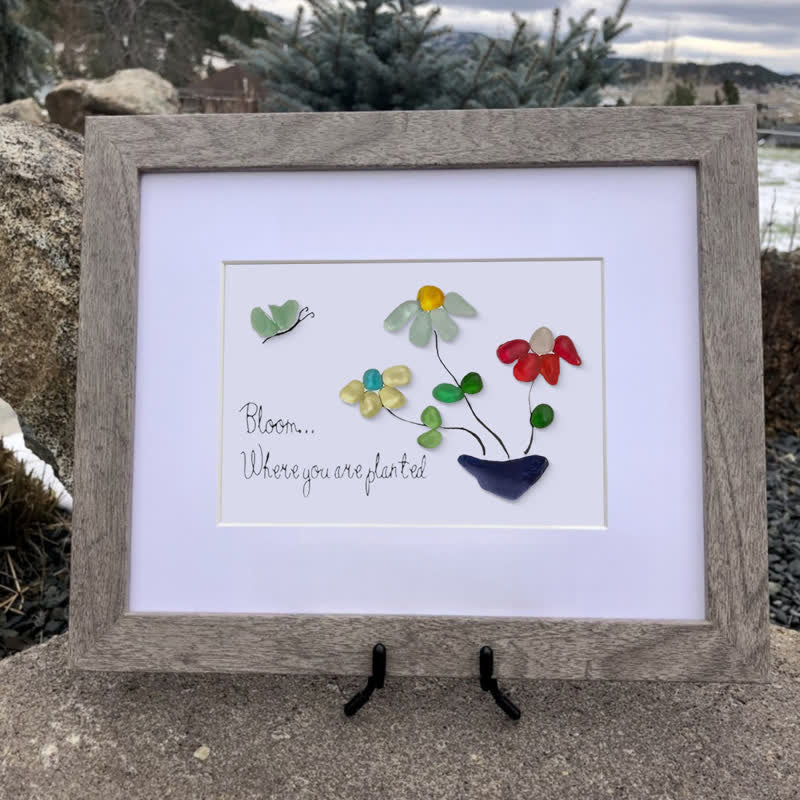 Bloom Where You Are Planted Sea Glass Framed Art - image 10
