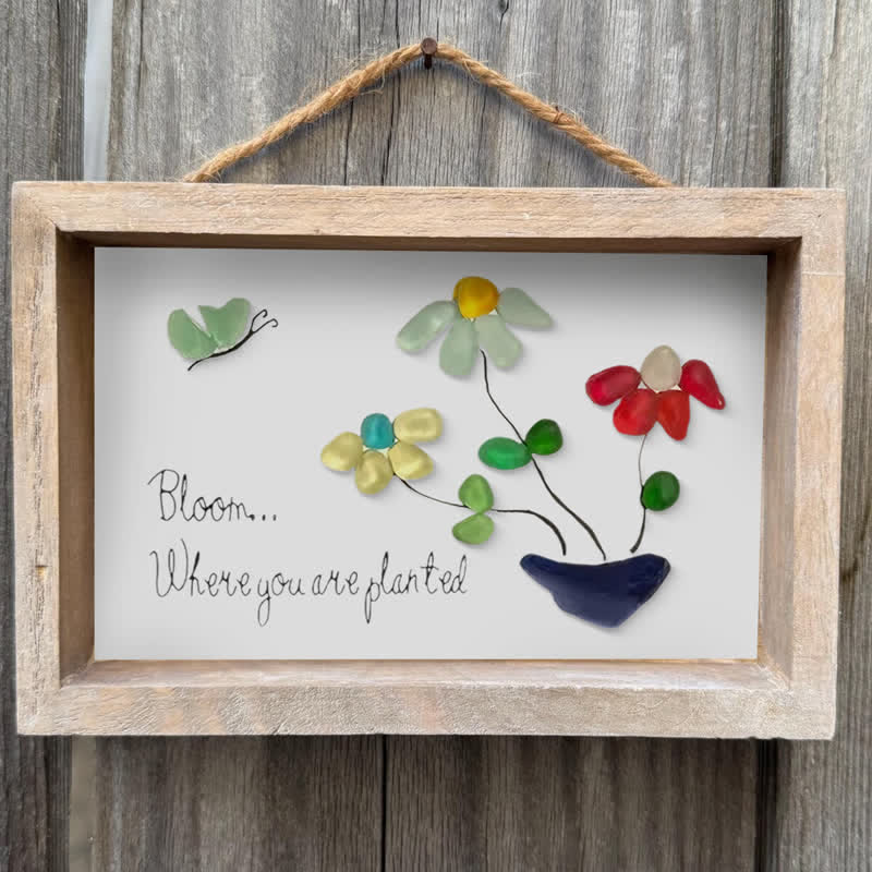 Bloom Where You Are Planted Sea Glass Framed Art - image 11