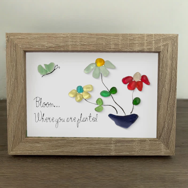 Bloom Where You Are Planted Sea Glass Framed Art - image 8
