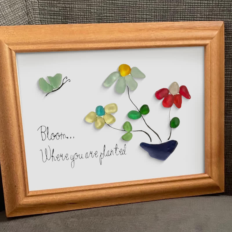 Bloom Where You Are Planted Sea Glass Framed Art - image 6