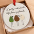 Heartfelt Friendship Birds Sea Glass Hanging Ornament - image 1