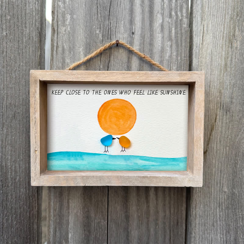 Birds Watching The Sunrise Friendship Sea Glass Framed Art - image 5