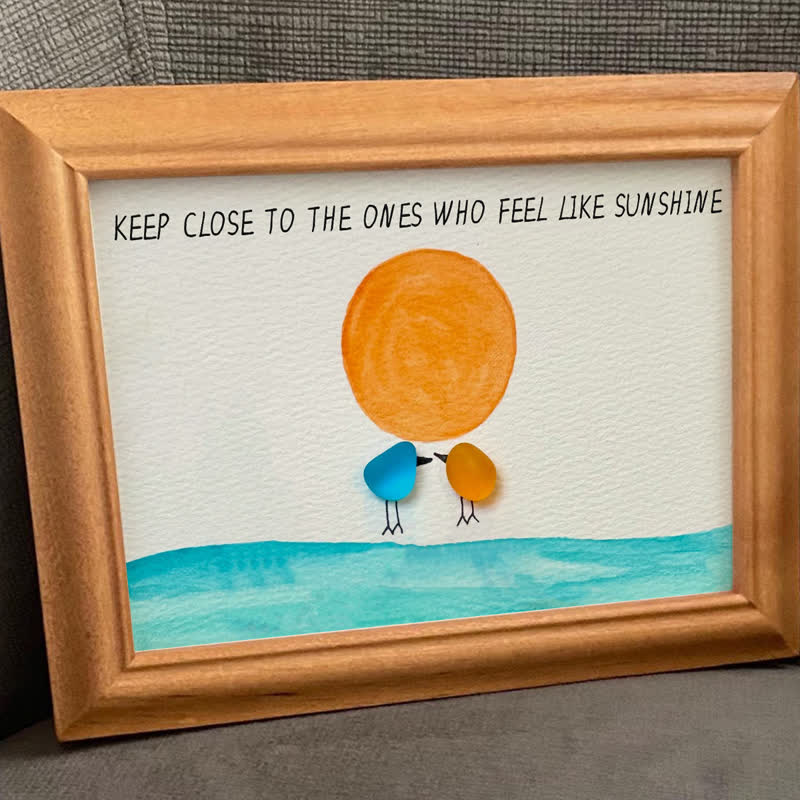 Birds Watching The Sunrise Friendship Sea Glass Framed Art - image 7