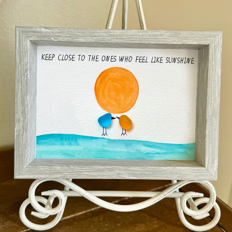 Birds Watching The Sunrise Friendship Sea Glass Framed Art - image 11