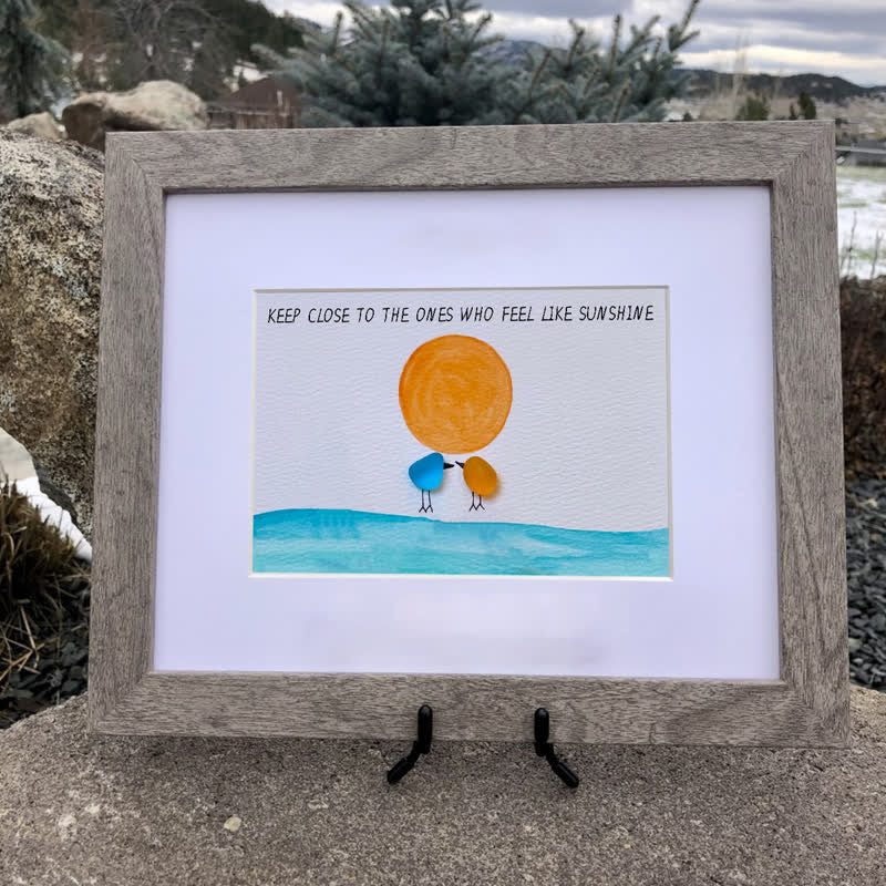 Birds Watching The Sunrise Friendship Sea Glass Framed Art - image 4