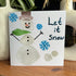 "Let It Snow" Snowman Sea Glass Framed Art - Seaglass Card - 8" X 8" - image 1