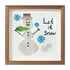 "Let It Snow" Snowman Sea Glass Framed Art - Walnut Brown - 8" X 8" - image 11