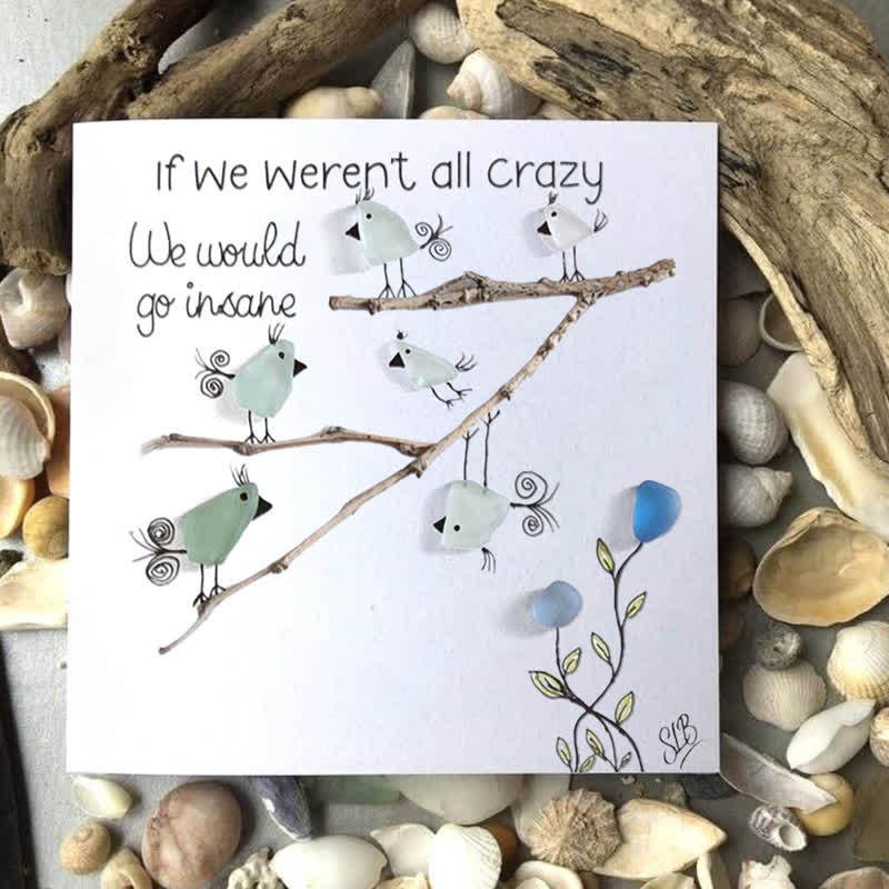 Carefree Vibe Birds Sea Glass Framed Art - image 2