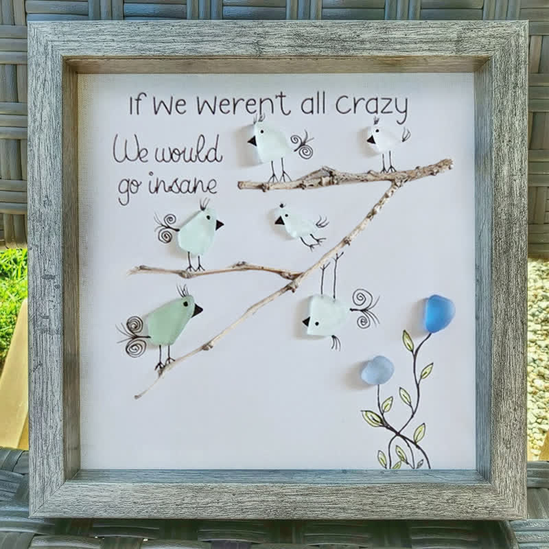 Carefree Vibe Birds Sea Glass Framed Art - image 3