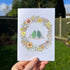 Birds On The Swing Sea Glass Framed Art - Seaglass Card - 8" X 6" - image 1