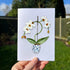 White Orchid Handmade Sea Glass Framed Art - Seaglass Card - 8" X 6" - image 1