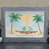 Romantic Couple Birds On The Bench Sea Glass Framed Art - image 0