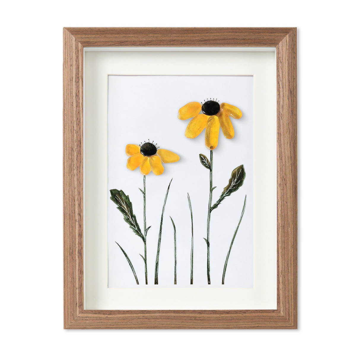 Daisy Handmade Sea Glass Framed Art - image 10