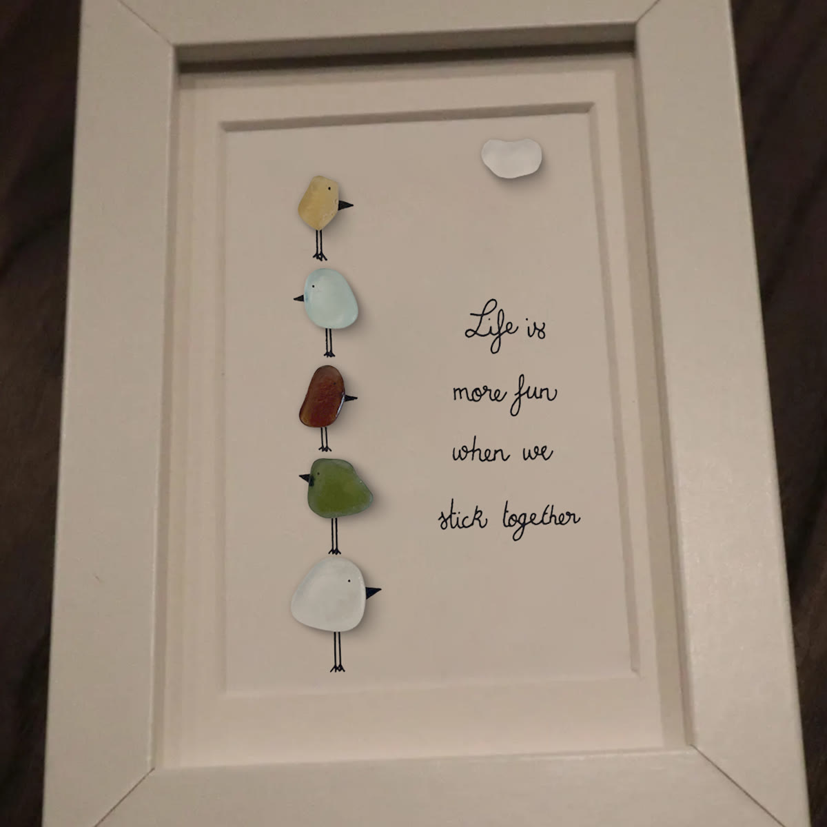 Family Unity Of Birds Sea Glass Framed Art - image 7