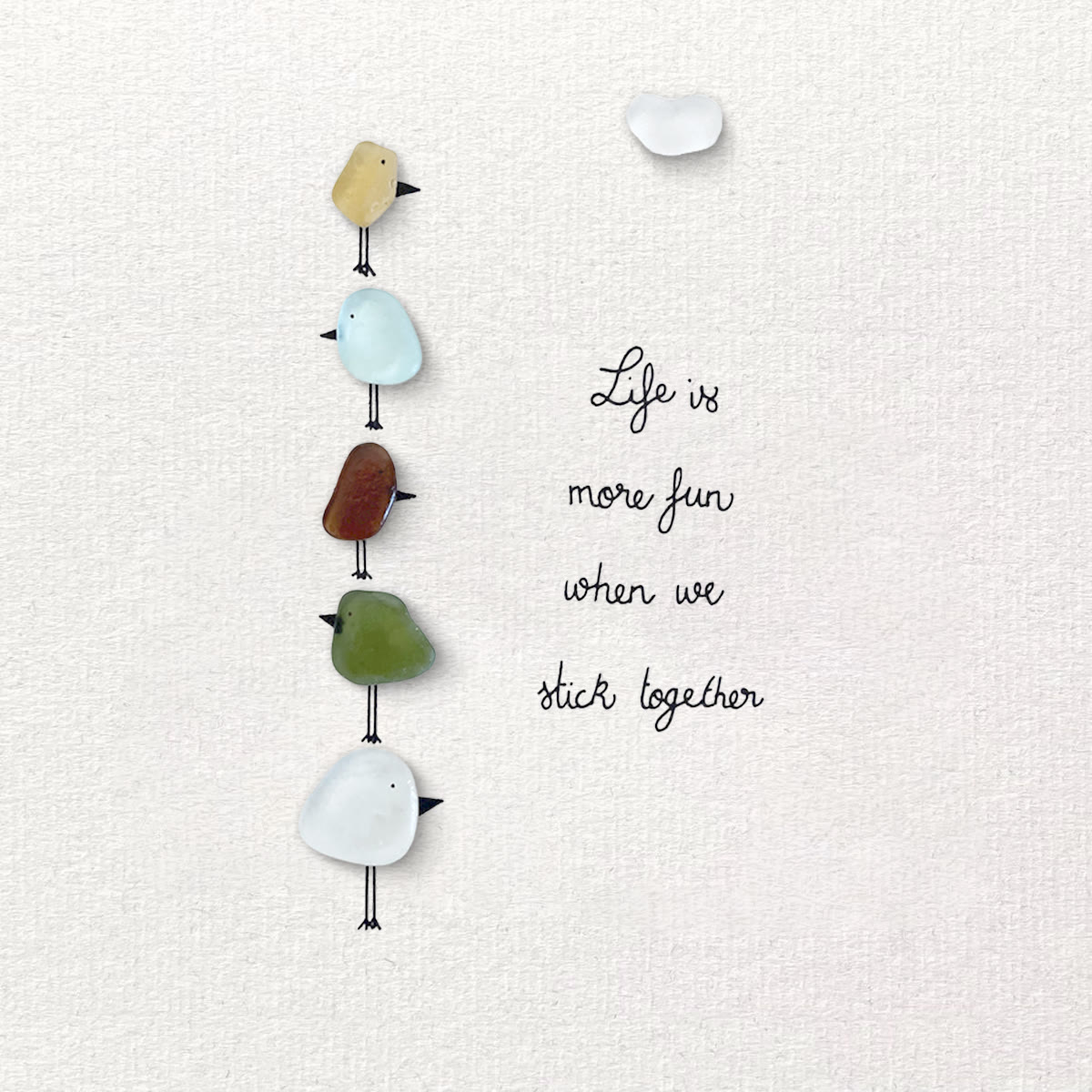 Family Unity Of Birds Sea Glass Framed Art - image 8