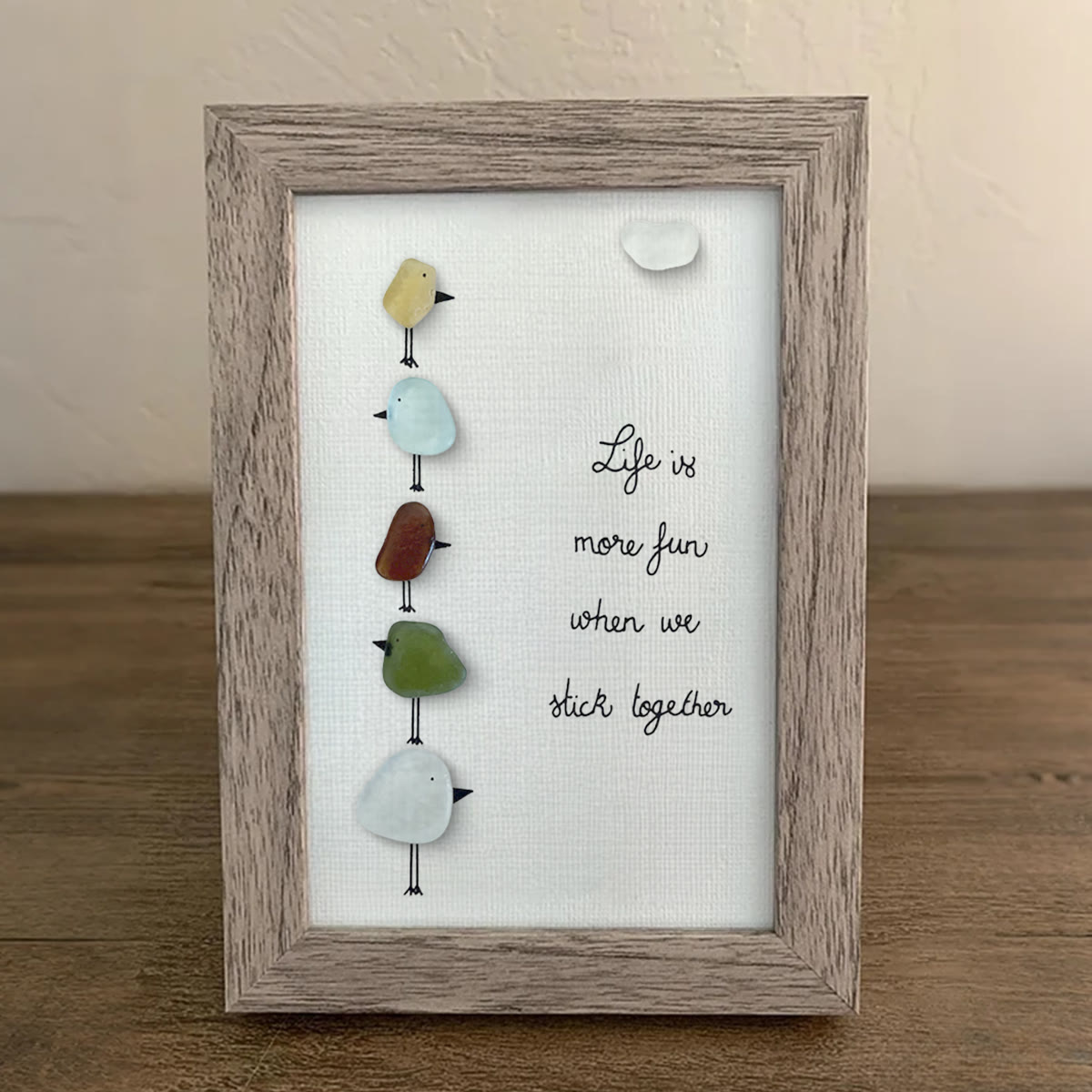 Family Unity Of Birds Sea Glass Framed Art - image 4
