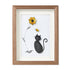 Black Pebble Cat And Yellow Flower Sea Glass Framed Art - image 15