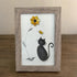 Black Pebble Cat And Yellow Flower Sea Glass Framed Art - image 5