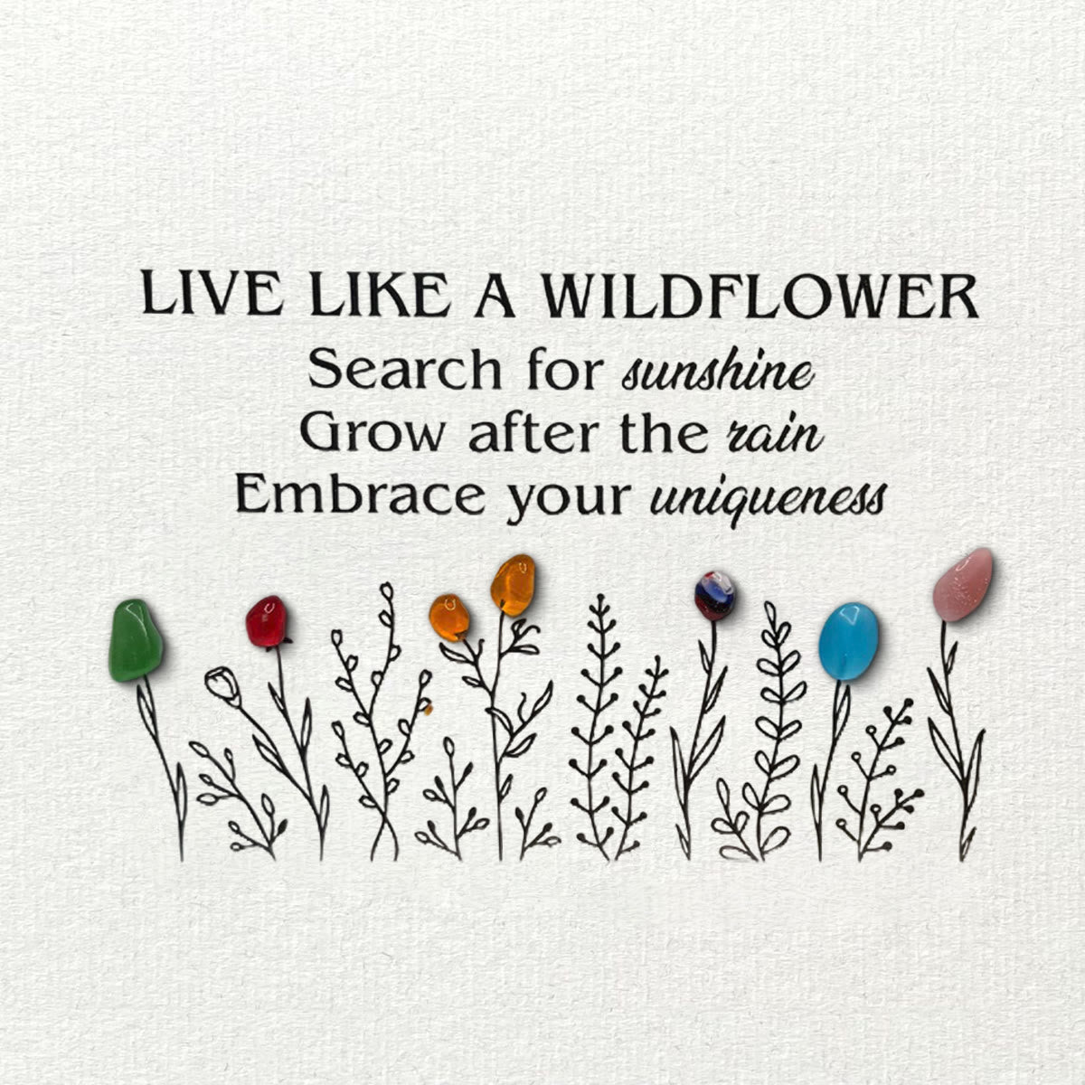 Live Like A Wildflower Quote Sea Glass Framed Art - image 10