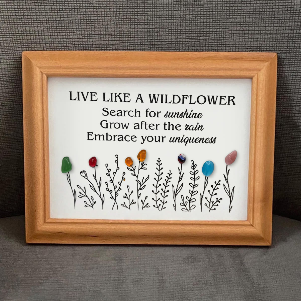 Live Like A Wildflower Quote Sea Glass Framed Art - image 6