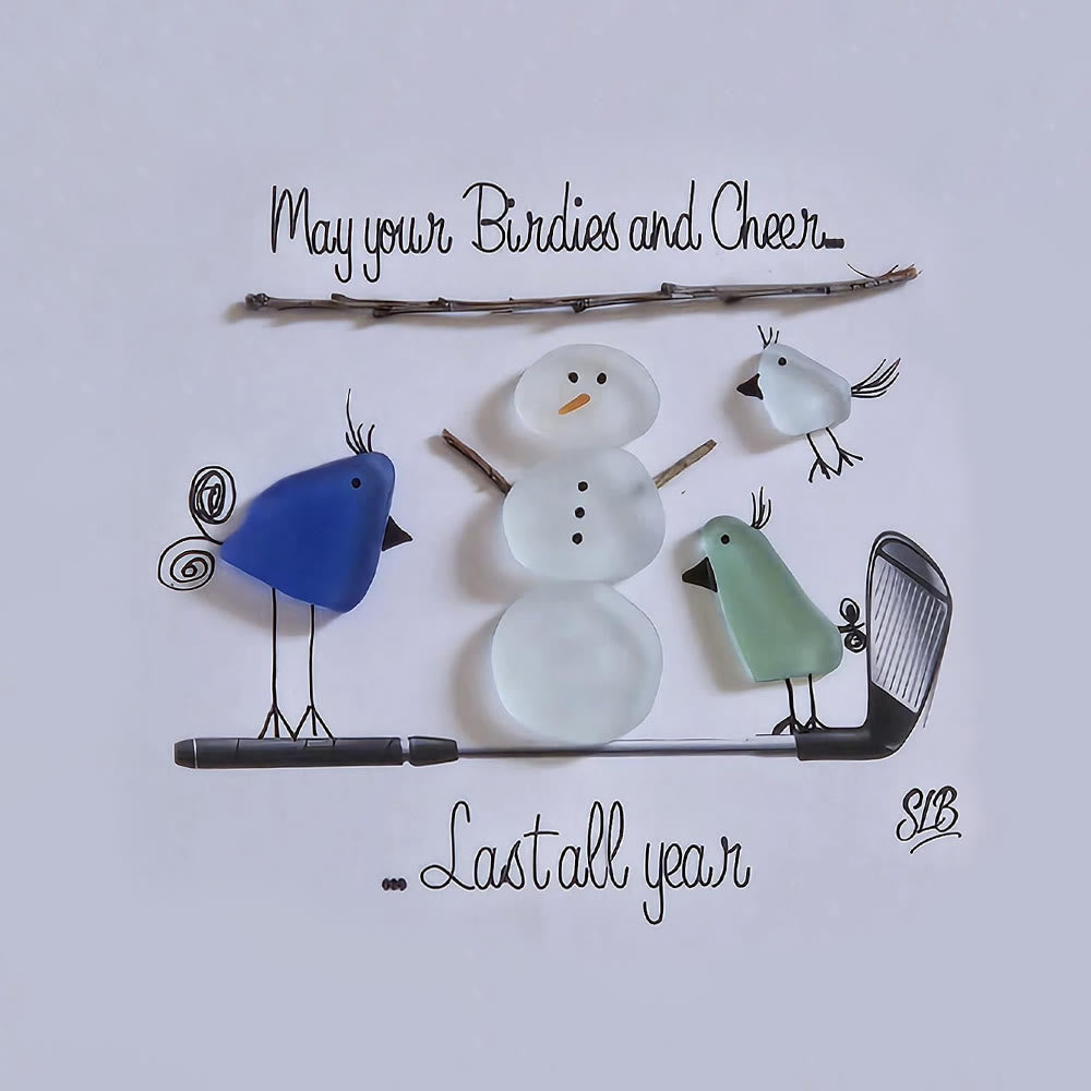 Winter Cheer Christmas Snowman Sea Glass Framed Art - image 6