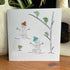 Frosty Snowman Friends Gathering Sea Glass Framed Art - Seaglass Card - 8" X 8" - image 1