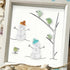 Frosty Snowman Friends Gathering Sea Glass Framed Art - image 4
