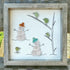 Frosty Snowman Friends Gathering Sea Glass Framed Art - image 2