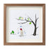 Winter Wonder Smiles Snowman and Birds Sea Glass Framed Art - Walnut Brown - 8" X 8" - image 11