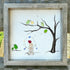Winter Wonder Smiles Snowman and Birds Sea Glass Framed Art - image 0