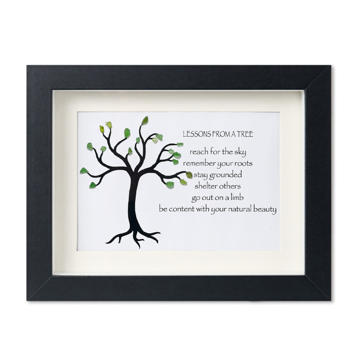 Lesson From A Tree Sea Glass Framed Art - Black - 6" X 8" - image 13