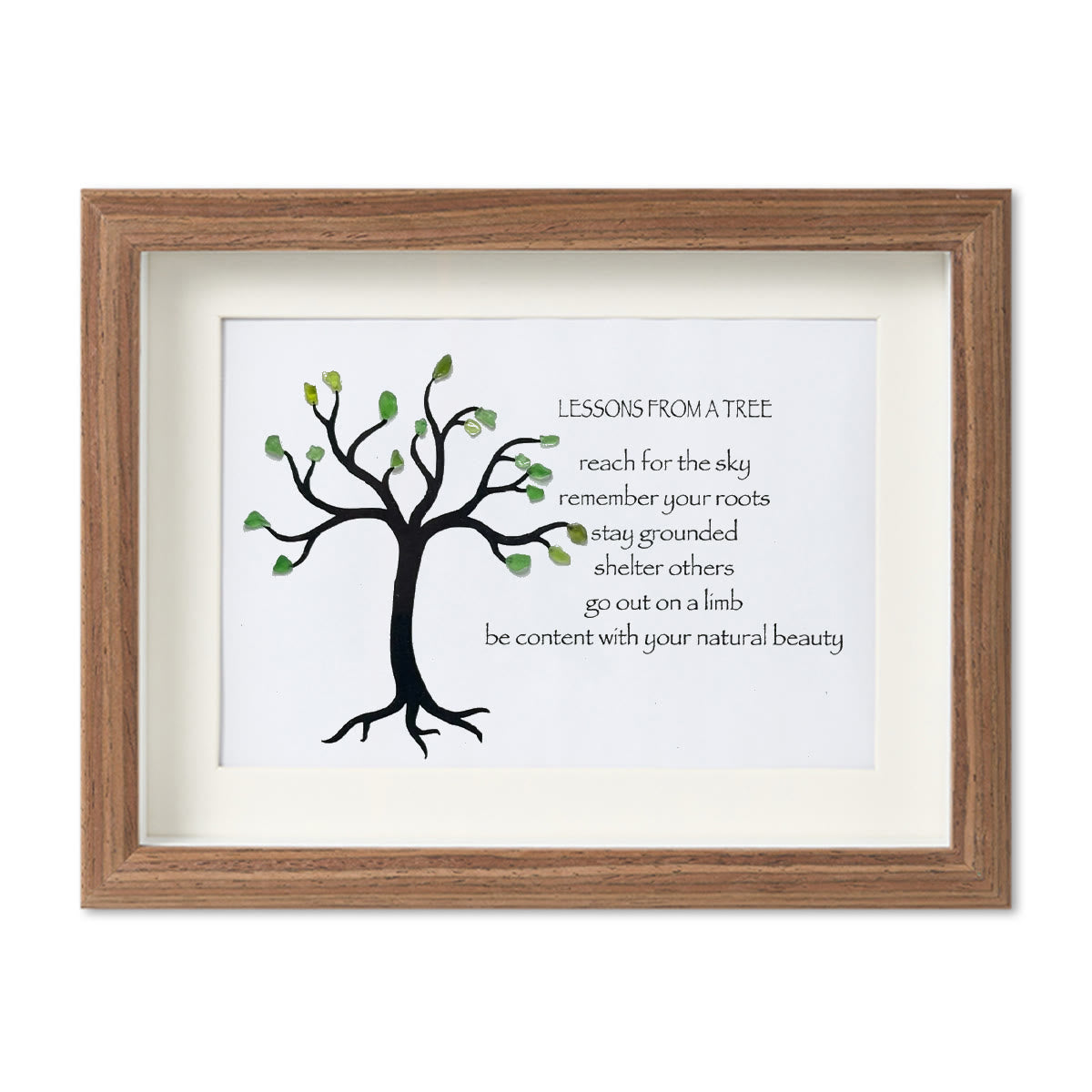 Lesson From A Tree Sea Glass Framed Art - Walnut Brown - 6" X 8" - image 12