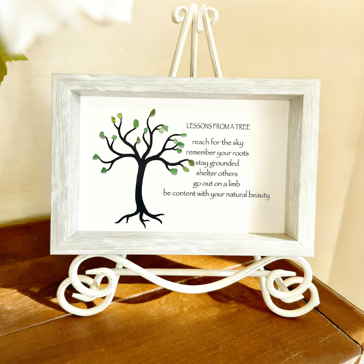 Lesson From A Tree Sea Glass Framed Art - image 4