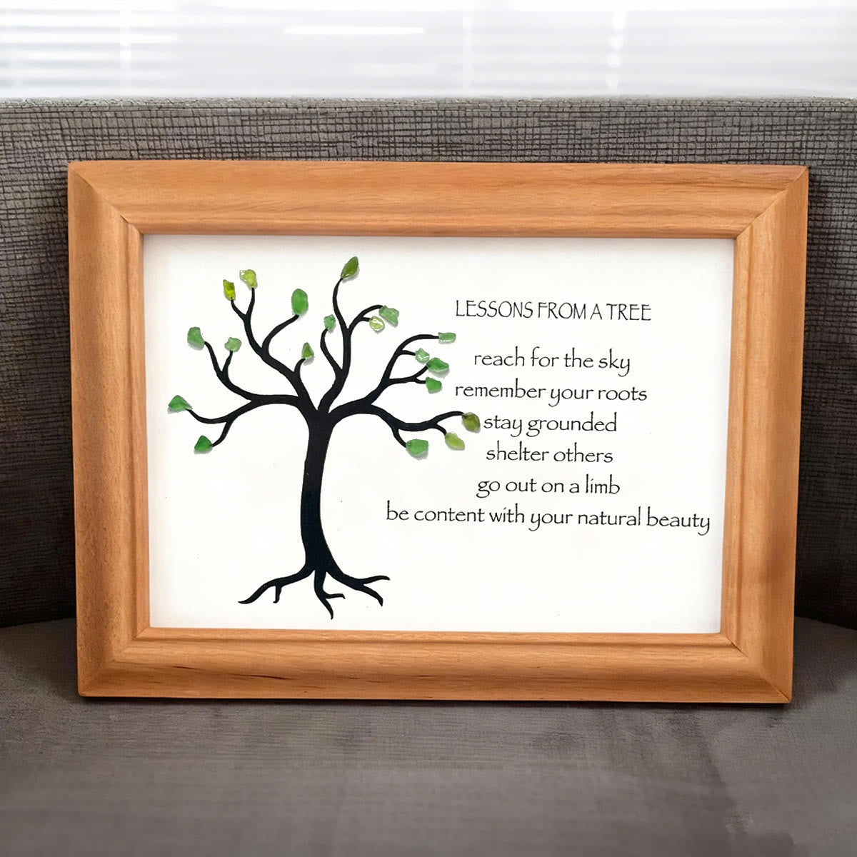 Lesson From A Tree Sea Glass Framed Art - image 2