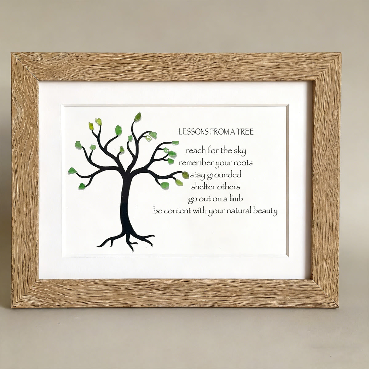 Lesson From A Tree Sea Glass Framed Art - image 9
