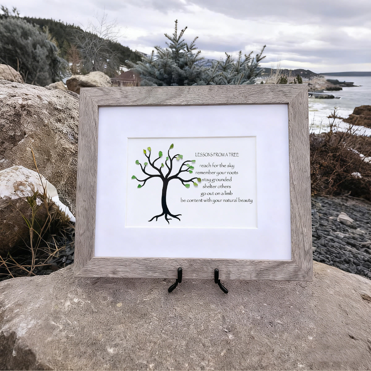 Lesson From A Tree Sea Glass Framed Art - image 8