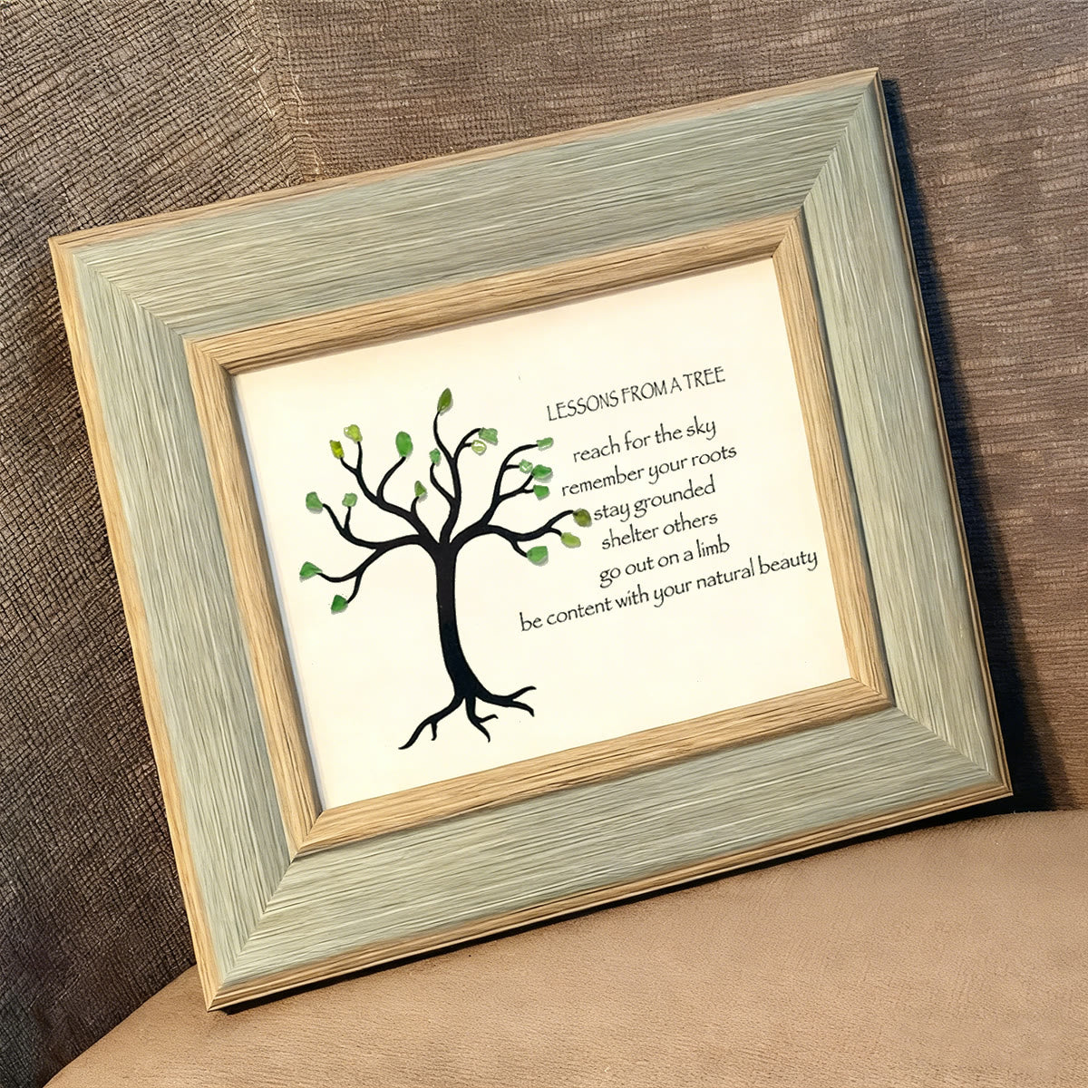 Lesson From A Tree Sea Glass Framed Art - image 5