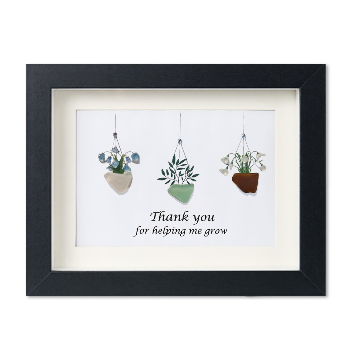 Thank You For Helping Me Grow Sea Glass Framed Art - Black - 6" X 8" - image 13