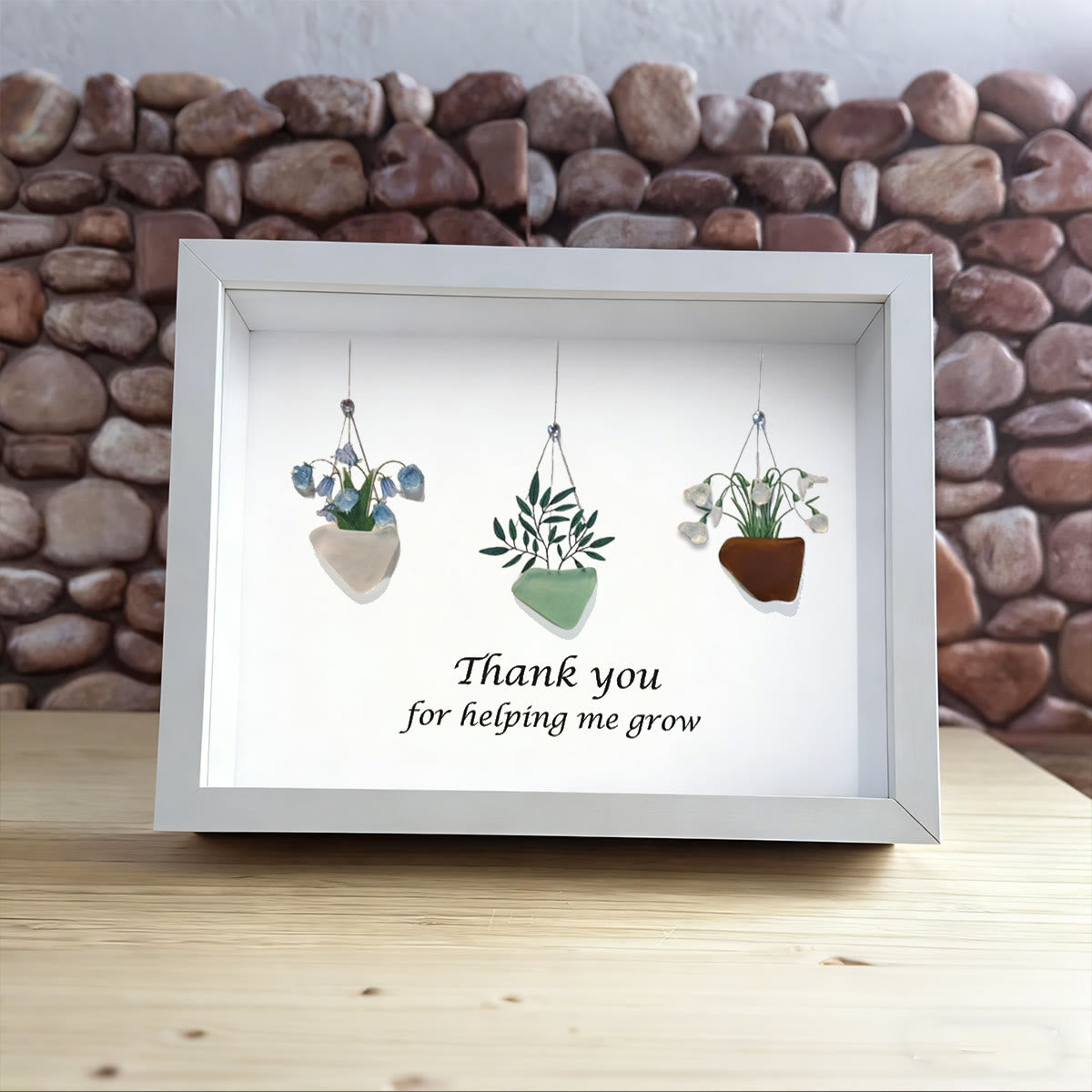 Thank You For Helping Me Grow Sea Glass Framed Art - image 8